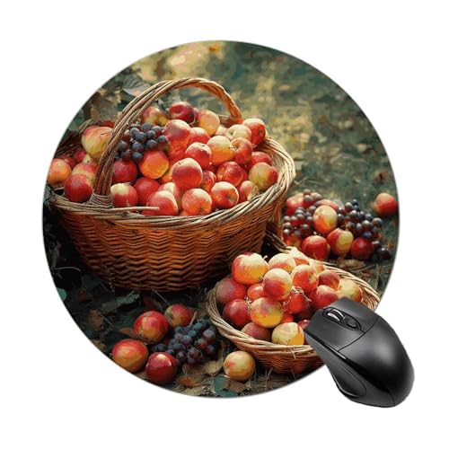 Rundes Mauspad mit genähtem Rand, Computer-Maus, rutschfest, Gummi-Mauspad für Laptop, Büro oder Zuhause Rundes Mauspad mit genähtem Rand, Computer-Maus, rutschfest, Gummi-Mauspad für Laptop, Büro oder Zuhause von DWVSFJM