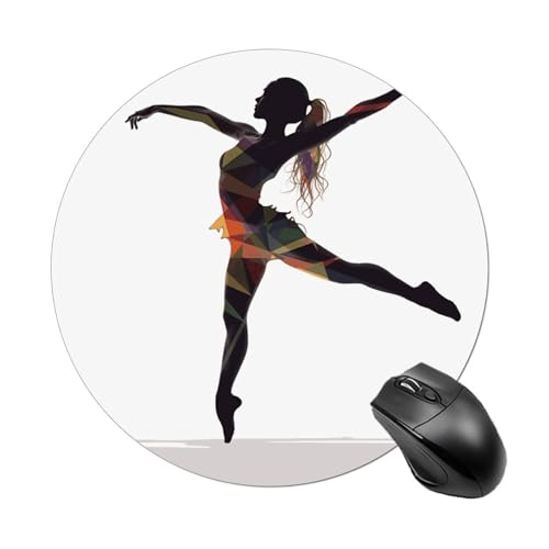 Rundes Mauspad mit genähtem Rand, Motiv: A Dancer, Computer-Maus, rutschfest, Gummi-Mauspad für Laptop, Büro oder Zuhause Rundes Mauspad mit genähtem Rand, Motiv: A Dancer, Computer-Maus, rutschfest, Gummi-Mauspad für Laptop, Büro oder Zuhause von DWVSFJM