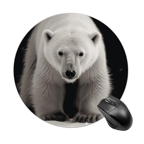 Rundes Mauspad mit genähtem Rand, Motiv: Eisbär, Computer-Maus, rutschfest, Gummi-Mauspad für Laptop, Büro oder Zuhause Rundes Mauspad mit genähtem Rand, Motiv: Eisbär, Computer-Maus, rutschfest, Gummi-Mauspad für Laptop, Büro oder Zuhause von DWVSFJM