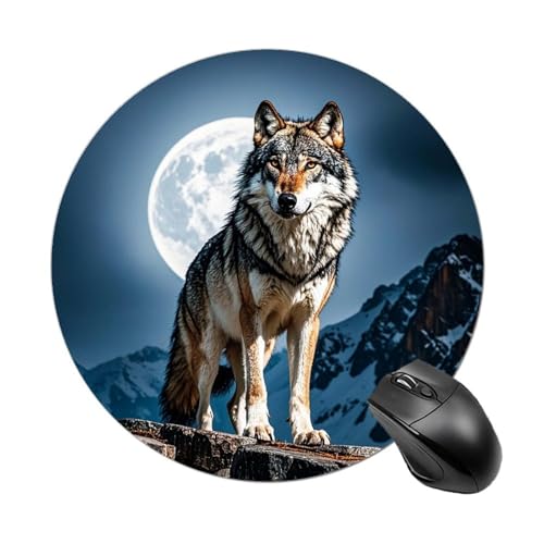 Timberwolves Rundes Mauspad mit genähtem Rand, Computer-Maus, rutschfest, Gummi-Mauspad, Schutz für Laptop, Büro oder Zuhause Timberwolves Rundes Mauspad mit genähtem Rand, Computer-Maus, rutschfest, Gummi-Mauspad, Schutz für Laptop, Büro oder Zuhause von DWVSFJM
