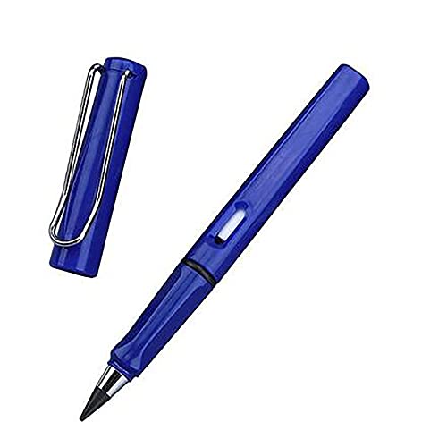 1/6 Stück Ewiger Bleistift, Tintenloser Kumpel, Tragbarer, Immerwährender Bleistift, Wiederverwendbar, Unendlicher Bleistift Mit Auswechselbarem Graphitstift,Tintenschreiber Aus Metall (Blau) von DWXX