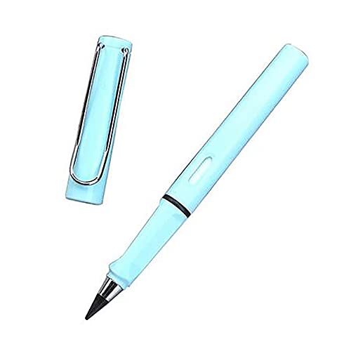 1/6 Stück Ewiger Bleistift, Tintenloser Kumpel, Tragbarer, Immerwährender Bleistift, Wiederverwendbar, Unendlicher Bleistift Mit Auswechselbarem Graphitstift,Tintenschreiber Aus Metall (Himmelblau) von DWXX