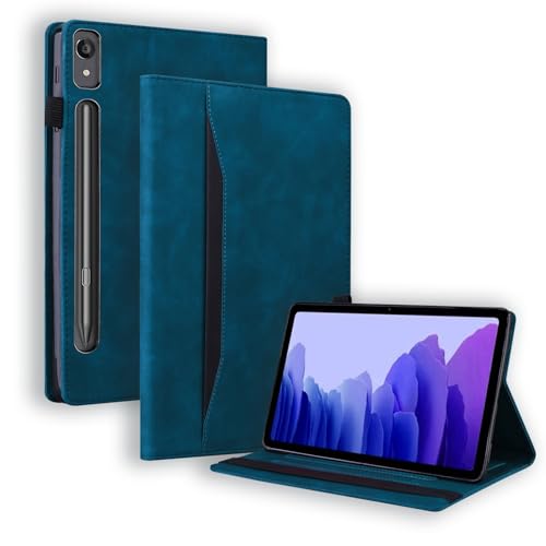 DWaybox Schutzhülle für Lenovo Tab P12 TB370FU 32,3 cm (12,7 Zoll), magnetisch, Retro, Folio Shell für Lenovo Xiaoxin Pad Pro 12,7 Zoll Smart Cover mit Kartenfach und Multi-Winkel-Ständer, Hellblau von DWaybox