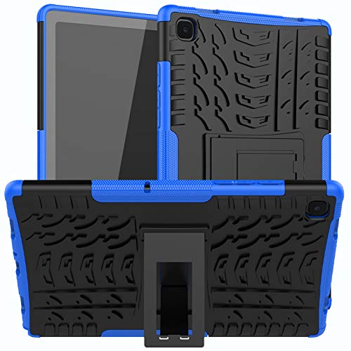 DWaybox Tablet Hülle für Samsung Galaxy Tab A7 2020 10.4 Zoll T500 T505 Rüstung Hochleistungskombi TPU Soft Case + PC Hard Case 2in1 Dual Layer Stoßdämpfende Schutzhülle mit Ständer -Blau von DWaybox