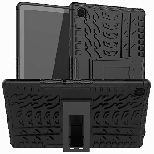 DWaybox Tablet Hülle für Samsung Galaxy Tab A7 2020 10.4 Zoll T500 T505 Rüstung Hochleistungskombi TPU Soft Case + PC Hard Case 2in1 Dual Layer Stoßdämpfende Schutzhülle mit Ständer -Schwarz von DWaybox