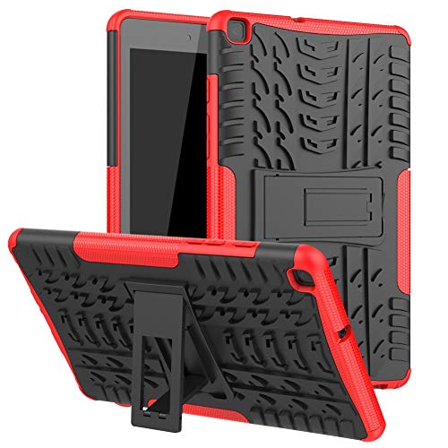 Hülle für Tab A 8.0 Zoll 2019 T295 DWaybox Hybrid Rugged Heavy Duty Hard Back Cover Case mit Kickstand Kompatibel mit Samsung Galaxy Tab A 8.0 Zoll 2019 SM-T295/T290 (Rot) von DWaybox