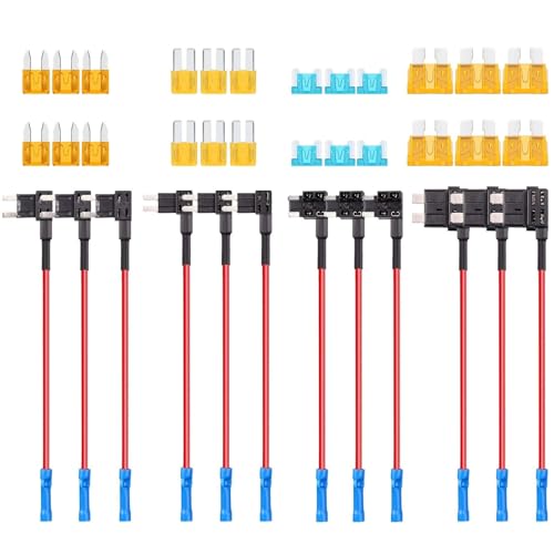 36-teiliges 12-V-Auto-Sicherungs-Set mit Huckepack-Sicherungssteckern – Universal 12 V Sicherungshahnadapter-Set für sichere Installation in Fahrzeugen, LKWs, Booten (Low-Profile-Design, 4 36-teiliges 12-V-Auto-Sicherungs-Set mit Huckepack-Sicherungssteckern – Universal 12 V Sicherungshahnadapter-Set für sichere Installation in Fahrzeugen, LKWs, Booten (Low-Profile-Design, 4 von DXBNEZBC