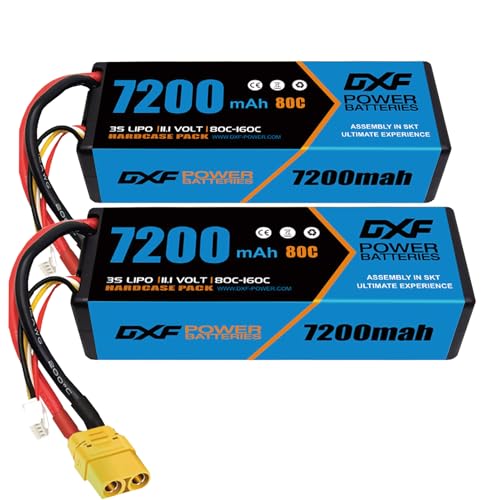 DXF 2 Packungen 3s lipo akku Pack 7200mah 11.1v 80c hardcase mit xt90-stecker - lipo 3s perfekt für rc-Auto, Flugzeug, Helikopter,lastwagen- 3s lipo ideal fur 1/8 & 1/10 Fahrzeuge wie Tamiya & mehr! DXF 2 Packungen 3s lipo akku Pack 7200mah 11.1v 80c hardcase mit xt90-stecker - lipo 3s perfekt für rc-Auto, Flugzeug, Helikopter,lastwagen- 3s lipo ideal fur 1/8 & 1/10 Fahrzeuge wie Tamiya & mehr! von DXF