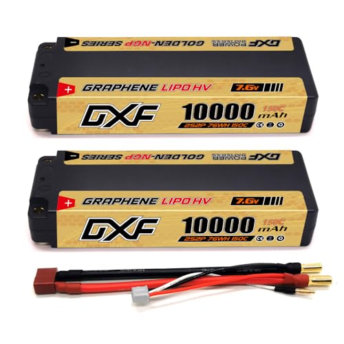 DXF 2PCS 2S Lipo Akku 7.6V 150C 10000mAh HV Hardcase Batterie mit 5.0mm Kugel to T Stecker für RC Car RC Truck Flugzeug Helikopter Boot Buggy Wing DXF 2PCS 2S Lipo Akku 7.6V 150C 10000mAh HV Hardcase Batterie mit 5.0mm Kugel to T Stecker für RC Car RC Truck Flugzeug Helikopter Boot Buggy Wing von DXF