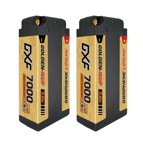 DXF high-Performance 2s lipo akku mit 7000mAh 140c Golden NGP entladung – lipo 2s ideal für 1/8 und 1/10 Auto rc-Fahrzeuge, leistungsstark,Tamiya modelltypen - Batterie Pack mit Dean/t 5mm von DXF