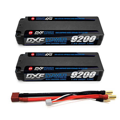 DXF 2S Lipo Akku 7,6 V 9200mAh 130C Hartschale mit 5,0 mm Bullet to Deans T Plug für 1/8 und 1/10 RC Fahrzeuge Auto RC Buggy Truggy RC Flugzeug UAV Drone FPV von DXF