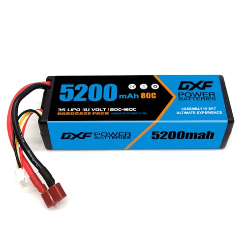 DXF 1 Packungen 3s lipo Battery Pack mit 5200mah, 11,1v, 80c entladung,lipo 3s Deans/T – lipo akku perfekt für rc Fahrzeuge wie hpi, axial und mehr - inklusive passgarantie bei kompatibilität von DXF
