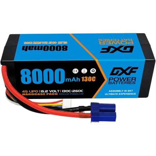 DXF 4S 8000mAh 15.2V 130C Hohe Kapazität Lipo Akku Hardcase mit EC5 Stecker für 1:8 Maßstab RC Auto Multi-Rotor RC Flugzeug RC Hubschrauber RC Boot von DXF