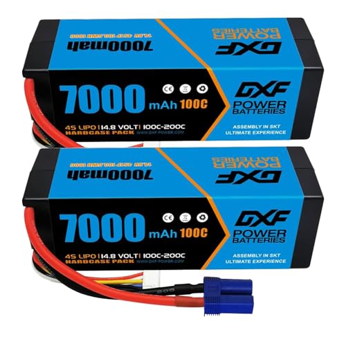 DXF 2 Pack 4S 7000 mAh 14,8 V 100C Starre Abdeckung per Batterie Lipo ad Hohe Kapazität mit Spina EC5 per Auto RC in Scala 1:8, Aeroplani RC Multirotore, Elicotteri RC Barche RC von DXF