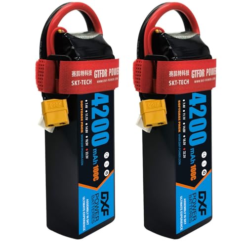DXF 2 Packungen 6s lipo akku – ultraschneller 22,2V 4200mah 100c xt60-stecker akku ideal für Helikopter, e-flite, rc Autos & FPV Modelle – 100% leistungsgarantie, lipo 6s für und ausdauer von DXF