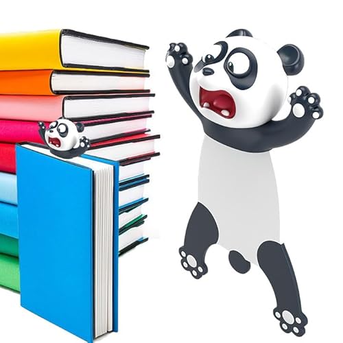 DXIA 3D Cartoon Tier-Lesezeichen, Witzige 3D Stereo Cartoon Schön Tier Lesezeichen, Tier Lesezeichen Kinder 3D, Cartoon Schön Tier Lesezeichen, 3D Cartoon Bookmarks für Kinder und Erwachsene (Panda) von DXI