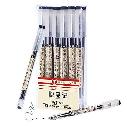 DXLing 12 Stück Schwarze Gel-Tintenstifte zum Schreiben 0,35 mm Extrafeiner Kugelschreiber Schnell Trocknende Tinte Gelschreiber für Erwachsene Kinder Schule Büro und Zuhause DXLing 12 Stück Schwarze Gel-Tintenstifte zum Schreiben 0,35 mm Extrafeiner Kugelschreiber Schnell Trocknende Tinte Gelschreiber für Erwachsene Kinder Schule Büro und Zuhause von DXLing