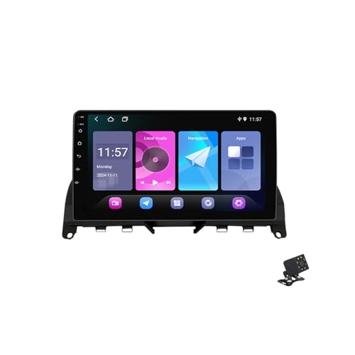 DXSYGMBN Android 14 Autoradio Kabelloses Carplay Radio Kompatibel Mit Benz C Class W204 2006~2011 Auto Entertainment Multimediasystem Mit Bluetooth, GPS Navigation, FM Radio,1G+16G von DXSYGMBN
