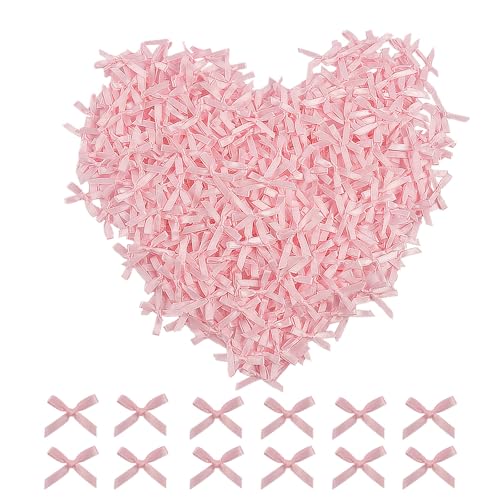 400 Stück Mini-Bandschleifen, 2,5 cm, zum Nähen, Scrapbooking, Kartenherstellung, DIY, Mädchen, Kleid, Haar-Ohrringe, Handyhüllen-Zubehör oder Geburtstag, Babyparty, Hochzeitsdekorationen (Rosa) von DXary