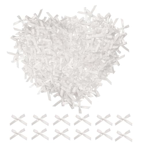 400 Stück Mini-Bandschleifen, 2,5 cm, zum Nähen, Scrapbooking, Kartenherstellung, DIY, Mädchen, Kleid, Haar-Ohrringe, Handyhüllen-Zubehör oder Geburtstag, Babyparty, Hochzeitsdekorationen (weiß) 400 Stück Mini-Bandschleifen, 2,5 cm, zum Nähen, Scrapbooking, Kartenherstellung, DIY, Mädchen, Kleid, Haar-Ohrringe, Handyhüllen-Zubehör oder Geburtstag, Babyparty, Hochzeitsdekorationen (weiß) von DXary