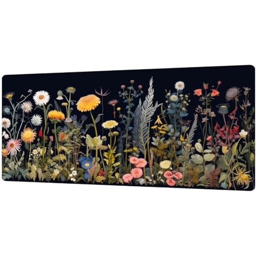 Gaming Mauspad XXL 800x400x4mm Leaf Mousepad Mauspad Groß, Wassxerdicht Anti-rutsch Gaming-mauspads für pc, Laptop, Schreibtischunterlage Schreibtischmatte Verbessert PräZision und Geschwindigkei D785 von DXomhl