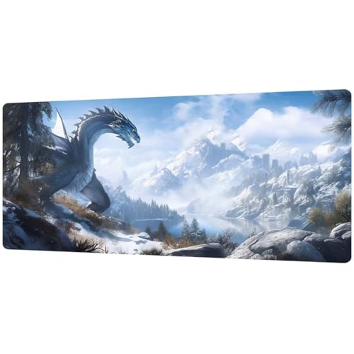 Mauspad Mousepad XXL Mauspad Gaming Mousepad Mauspad 1600x800x4mm, Mouse Maus Desk Gaming Pad, Mouse Desk Mat Deskmat Tischunterlage Schreibtisch Unterlegmatte, Mauspads Mousepads Mauspad Dragon D529 von DXomhl