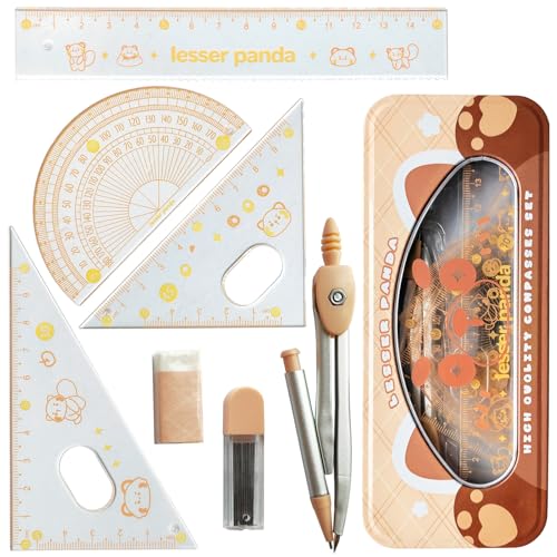 DY.2ten Geometrie Zirkel Set für Schüler mit Aufbewahrungsbox,Mathe Protraktor Kompass, 2pcs Geodreieck, 15 cm Lineal und Winkelmesser,schulbedarf 7 Stück DY.2ten Geometrie Zirkel Set für Schüler mit Aufbewahrungsbox,Mathe Protraktor Kompass, 2pcs Geodreieck, 15 cm Lineal und Winkelmesser,schulbedarf 7 Stück von DY.2ten