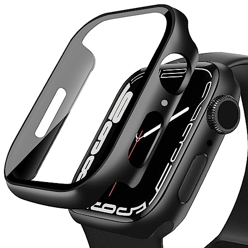 【2 Stücke】 DYAOLE Apple Watch Schutzhülle Kompatibel mit Apple Watch 9/8/7,Displayschutz PC schutzhülle für Apple Watch 9/8/7 schutzhülle(41mm,Schwarz) von DYAOLE