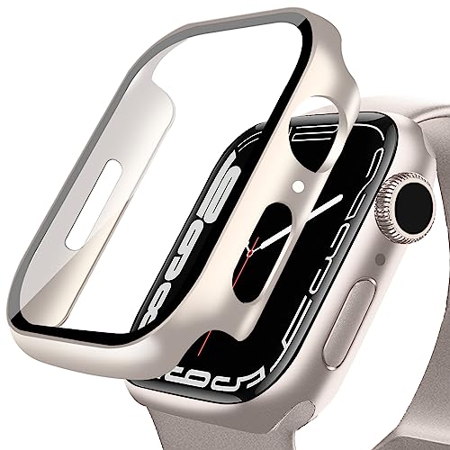 【2 Stücke】 DYAOLE Apple Watch Schutzhülle Kompatibel mit Apple Watch 9/8/7,Displayschutz PC schutzhülle für Apple Watch 9/8/7 schutzhülle(41mm,Starlight) von DYAOLE