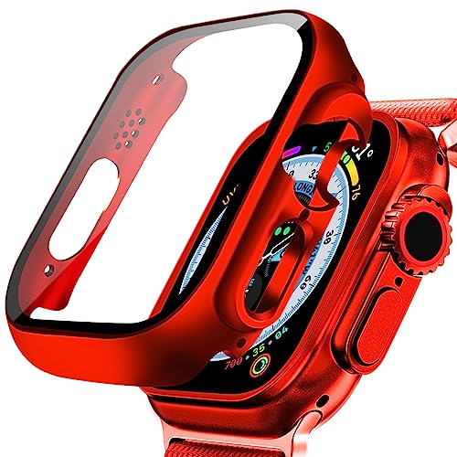 【2 Stücke】 DYAOLE Apple Watch Schutzhülle Kompatibel mit Apple Watch Ultra 2/Ultra,Displayschutz PC schutzhülle für Apple Watch Ultra 2/Ultra schutzhülle(49mm,Rot) von DYAOLE