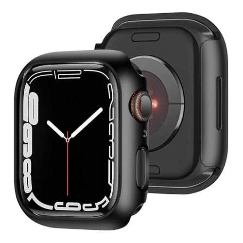 [2024 Gehäuse] DYAOLE Schutzhülle Kompatibel mitApple Watch Series 10 49mm 46mm 45mm 44mm 42mm 41mm 40mm,iWatch Frame PC Ultra-Thin Overall Protective Cover(46mm,Black) von DYAOLE
