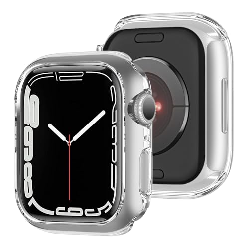 [2024 Gehäuse] DYAOLE Schutzhülle Kompatibel mitApple Watch Series 10 49mm 46mm 45mm 44mm 42mm 41mm 40mm,iWatch Frame PC Ultra-Thin Overall Protective Cover(46mm,Clear) von DYAOLE