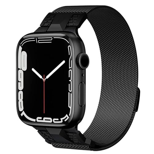 DYAOLE Apple Watch Armband ist kompatibel mit SE2/SE/9/8/7/6/5/4/3/2/1, Edelstahlarmband, Business-Armband für Apple Watch, robust und langlebig, geeignet für 42/44/45 /49MM (schwarz) von DYAOLE