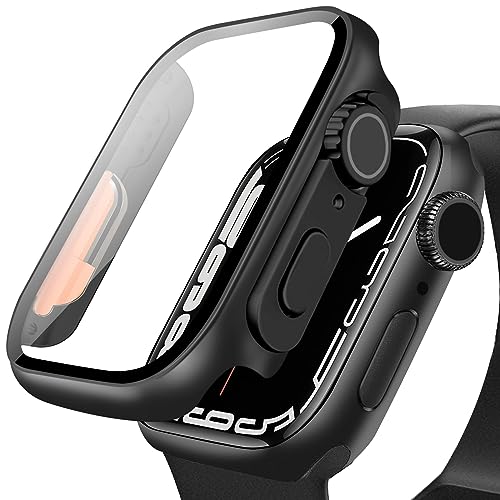 DYAOLE Apple Watch Schutzhülle Kompatibel Mit Series 9/8/7, Ultra-Style PC Displayschutz (41mm, Schwarz) von DYAOLE