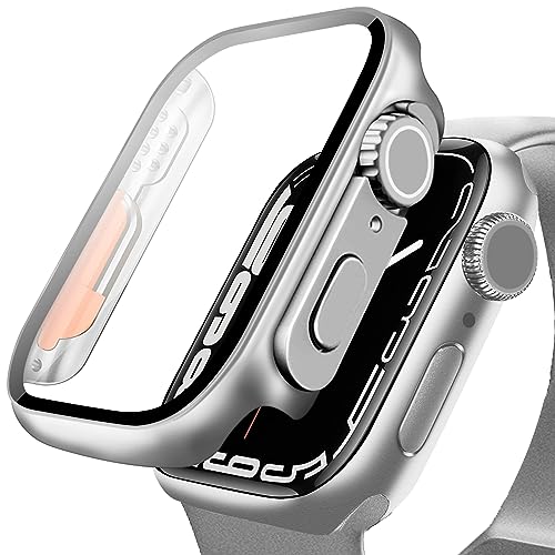 DYAOLE Apple Watch Schutzhülle Kompatibel mit Apple Watch 9/8/7,Ultra-Style Schutzhülle Displayschutz PC schutzhülle für Apple Watch 9/8/7 schutzhülle(41mm,Silber) von DYAOLE