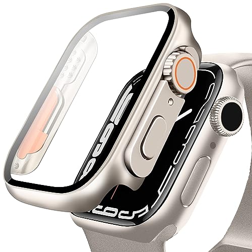 DYAOLE Apple Watch Schutzhülle Kompatibel mit Apple Watch 9/8/7,Ultra-Style Schutzhülle Displayschutz PC schutzhülle für Apple Watch 9/8/7 schutzhülle(41mm,Titangold von DYAOLE