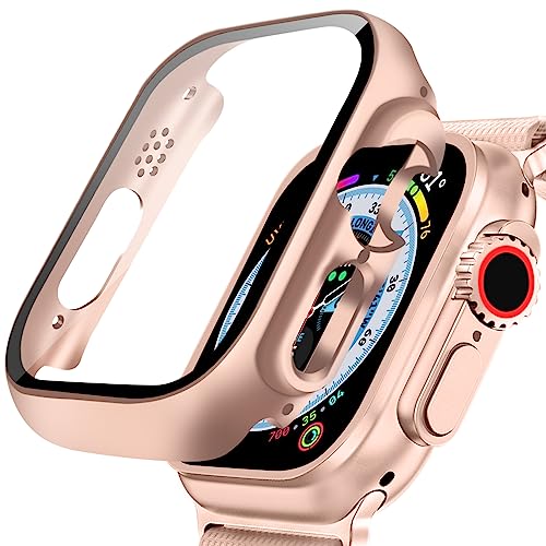 DYAOLE Apple Watch Schutzhülle Kompatibel mit Apple Watch Ultra 2/Ultra,Displayschutz PC schutzhülle für Apple Watch Ultra 2/Ultra schutzhülle(49mm,Rose Gold) von DYAOLE