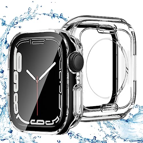 DYAOLE Apple Watch Schutzhülle Kompatibel mit iWatch 9/8/7 41mm,Apple Watch 360° Gerade Kante Displayschutz PC schutzhülle für Apple Watch 9/8/7 schutzhülle(41mm,transparent) von DYAOLE