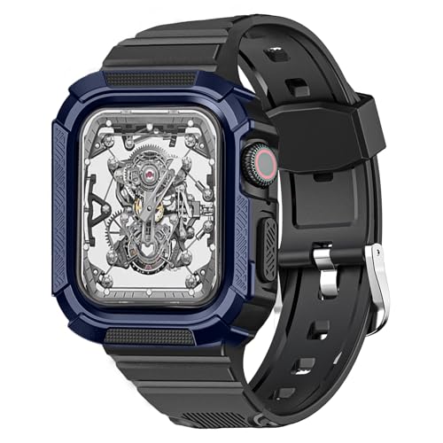 DYAOLE Apple watch Armband 38mm/40mm/41mm Apple watch armband TPU-Material,Rüstungsform für Apple watch SE2/SE/9/8/7/6/5/4/3/2/1 apple watch armband 38mm/40mm/41mm(Schwarz-Blau) von DYAOLE