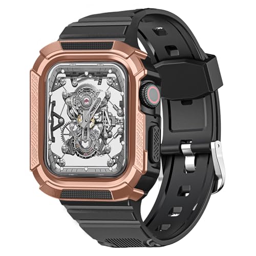 DYAOLE Apple watch Armband 38mm/40mm/41mm Apple watch armband TPU-Material,Rüstungsform für Apple watch SE2/SE/9/8/7/6/5/4/3/2/1 apple watch armband 38mm/40mm/41mm(Schwarz-Bronze) von DYAOLE