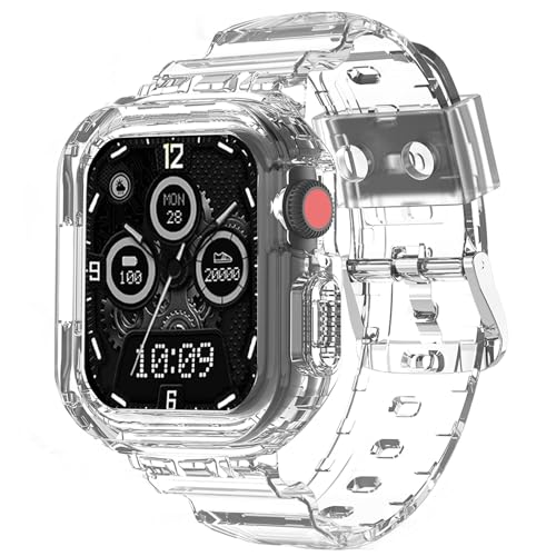 DYAOLE Apple watch Armband 38mm/40mm/41mm Apple watch armband TPU-Material,Rüstungsform für Apple watch SE2/SE/9/8/7/6/5/4/3/2/1 apple watch armband 38mm/40mm/41mm(Transparent) von DYAOLE
