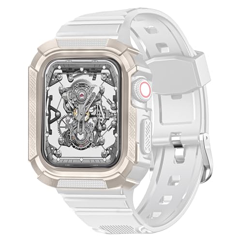 DYAOLE Apple watch Armband 38mm/40mm/41mm Apple watch armband TPU-Material,Rüstungsform für Apple watch SE2/SE/9/8/7/6/5/4/3/2/1 apple watch armband 38mm/40mm/41mm(weißes-Starlight) von DYAOLE