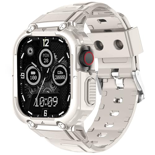 DYAOLE Apple watch Armband 42mm/44mm/45mm Apple watch armband TPU-Material,Rüstungsform für Apple watch SE2/SE/9/8/7/6/5/4/3/2/1 apple watch armband 42mm/44mm/45mm(Starlight) von DYAOLE