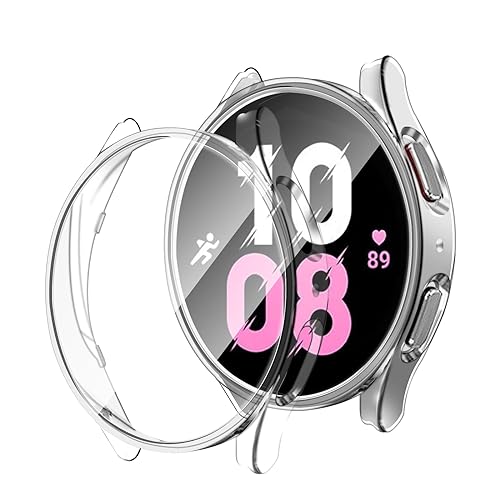 DYAOLE Displayschutzfolie kompatibel mit Samsung Galaxy Watch 4/5 44 mm, Watch 4/5 Lünette Premium PC Hard Thin Cover(transparent) von DYAOLE