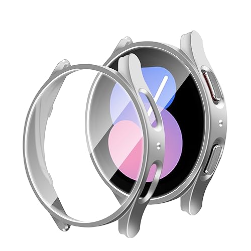 DYAOLE Displayschutzfolie kompatibel mit Samsung Galaxy Watch 6 40 mm, Watch 6 Lünette Premium PC Hard Thin Cover(Silber) von DYAOLE