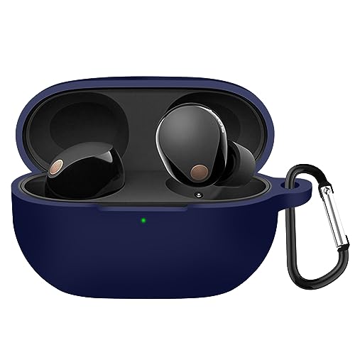 DYAOLE Schutzhülle kompatibel mit Sony WF-1000xm5, stoßfeste Silikon-Schutzhülle, mit Schlüsselanhänger, Anti-Drop, Kratzfest（Blau） von DYAOLE