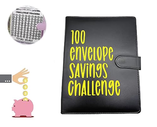 100 Envelope Challenge Binder, Easy and Fun Way to Save $5,050, 100 Envelope Savings Challenge Binder for Budgeting Planner & Saving Money (Schwarz) von DYBOHF