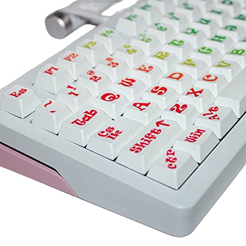 Minimalistische weiße Tastenkappe Cherry Profile DYE Sublimation mit bestem Preis für 60/61/64/75/84/96/104/108 mechanische Tastatur (PBT-Tastatur) von DYLormah