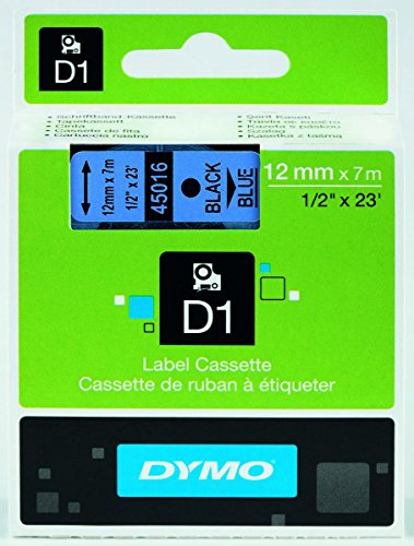 DYMO 45016-45016 D1 12mm x 7m Black on Blue Tape von DYMO