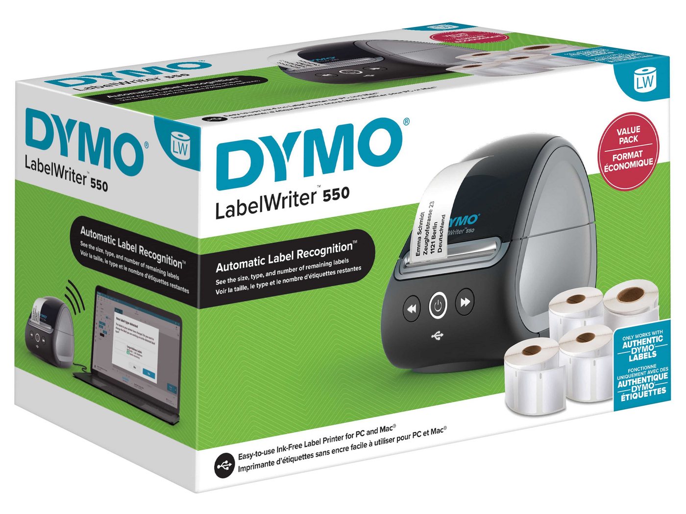 DYMO Beschriftungsgerät DYMO Etikettendrucker Labelwriter 550 ValuePack von DYMO